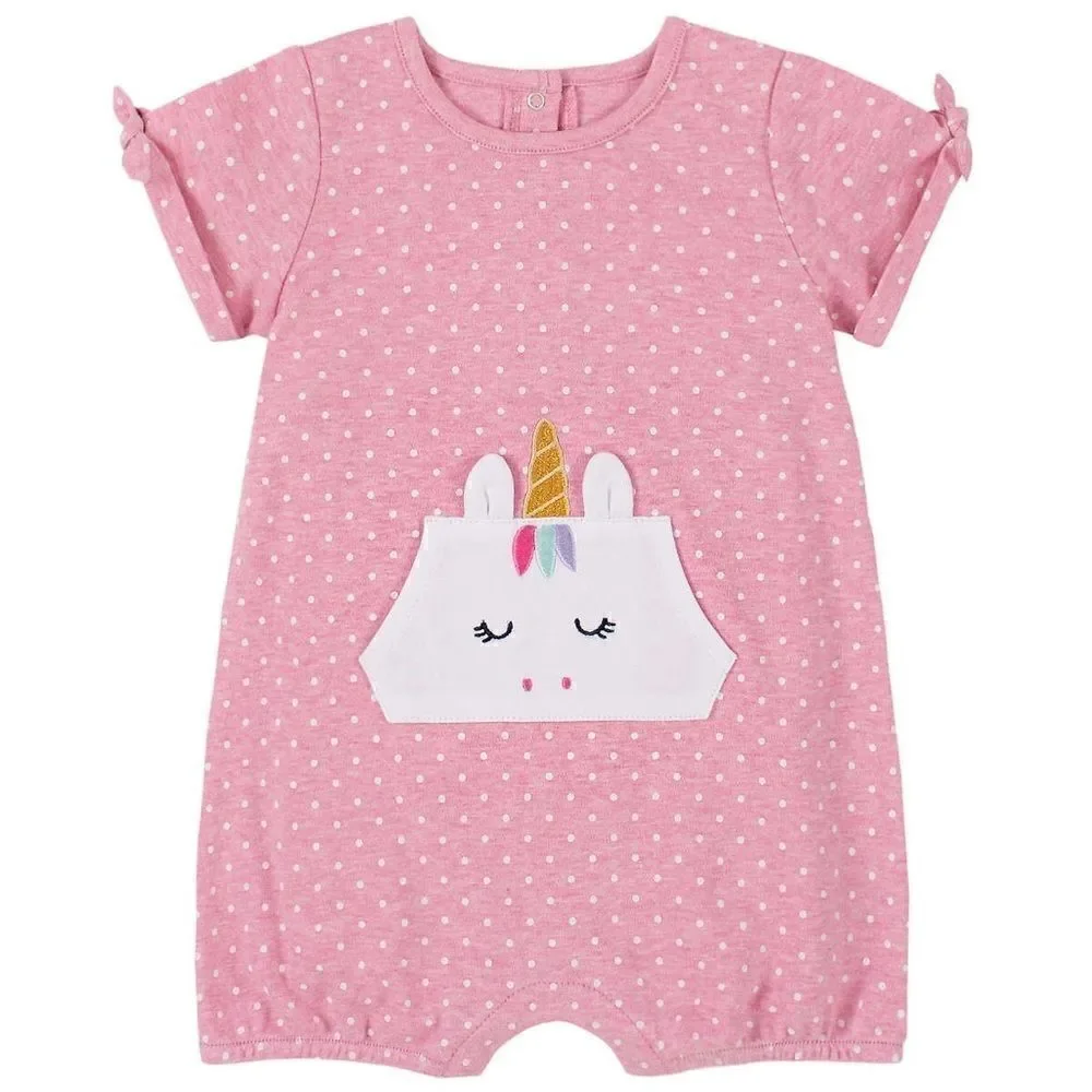 NEW! KIDS HEADQUARTERS Unicorn 2-piece Romper Set